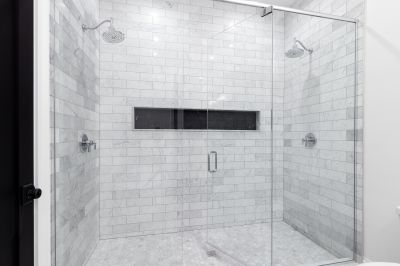Elegant Shower with Marble Walls